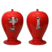 Bitossi Fornasetti vase Lock and Key red